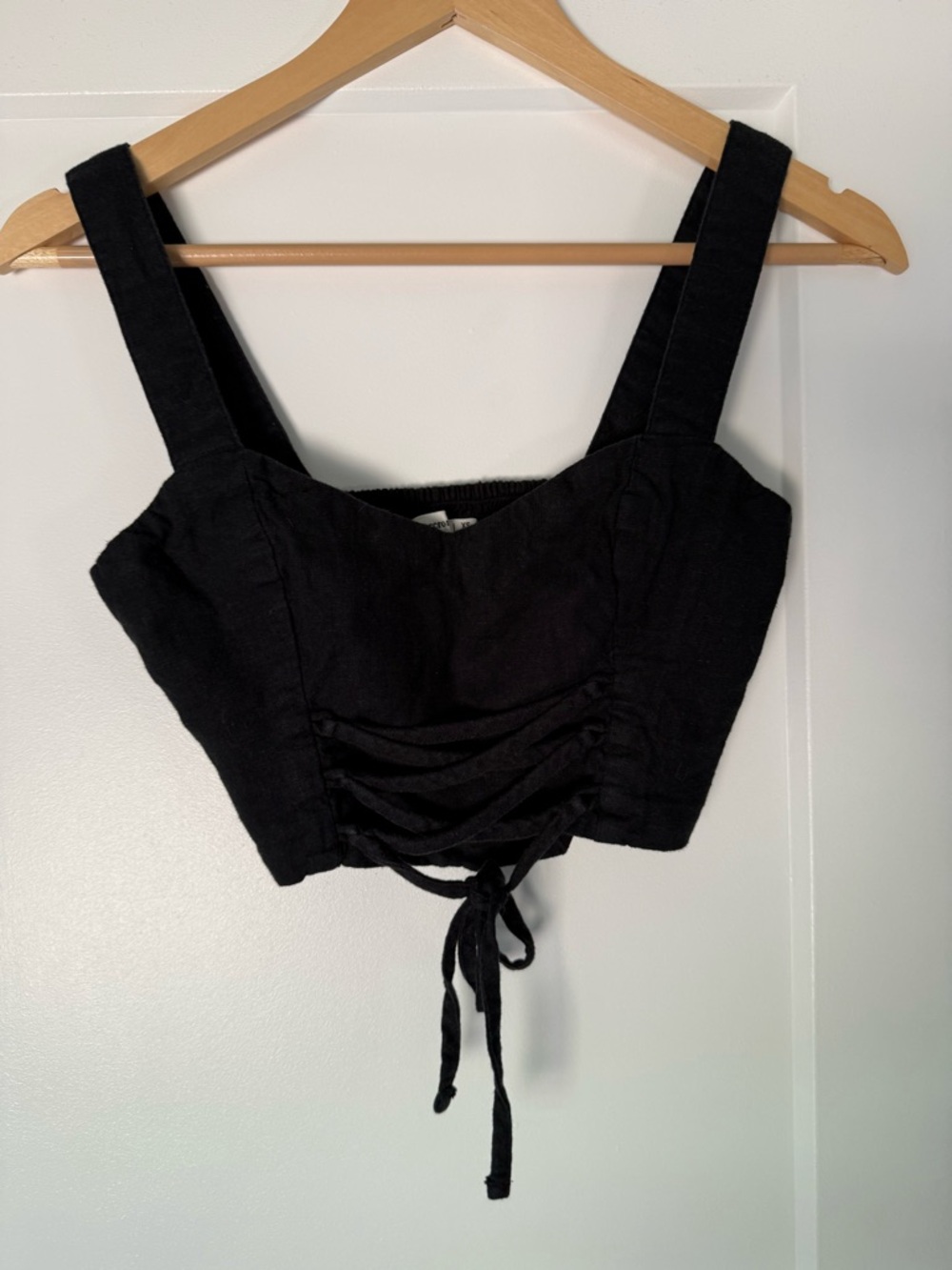 Abercrombie & Fitch Black Lace-Up Crop Top